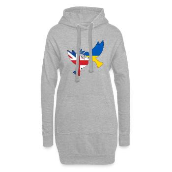 ukriane angleterre colombe de la paix - Sweat-shirt à capuche long Femme - gris chiné - Devant