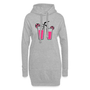 Cocktails - Sweat-shirt à capuche long Femme - gris chiné - Devant