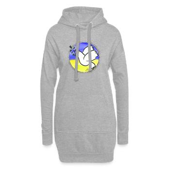 Friedenstaube - Hoodie-Kleid - Grau meliert - Vorne