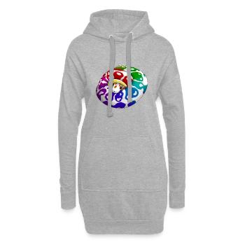 Baby Schlange mit Regenbogen - Hoodie-Kleid - Grau meliert - Vorne