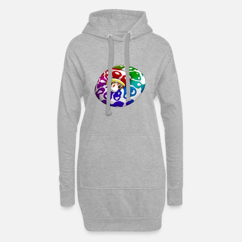 Bébé serpent avec arc-en-ciel - Sweat-shirt à capuche long Femme - gris chiné