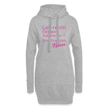 Lehrerin Lehrerinnen Unterrichten Schule Pädagogin - Hoodie-Kleid - Grau meliert - Vorne