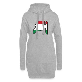 Piste de course de Hongrie avec drapeau - Sweat-shirt à capuche long Femme - gris chiné - Devant