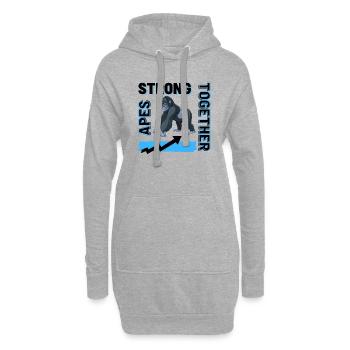 Apes Strong Together - Hoodie-Kleid - Grau meliert - Vorne