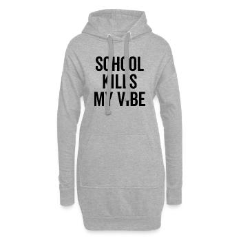 L’école tue mon ambiance - Sweat-shirt à capuche long Femme - gris chiné - Devant