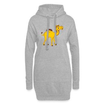 Joyeux chameau drôle. Dessin de bande dessinée - Sweat-shirt à capuche long Femme - gris chiné - Devant