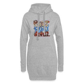 Wieder unterwegs - Wieder unterwegs - Kleidung, Geschenke - Hoodie-Kleid - Grau meliert - Vorne