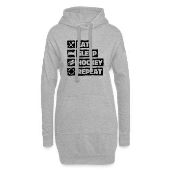 Eat Sleep Hockey Repeat ice hockey sport retro - Hoodie Dress - heather grey - Front