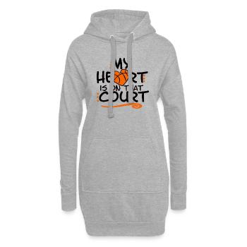 Mein Herz ist auf diesem Platz - Hoodie-Kleid - Grau meliert - Vorne