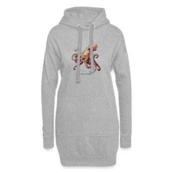 Figure de Poulpe - Sweat-shirt à capuche long Femme - gris chiné - Devant