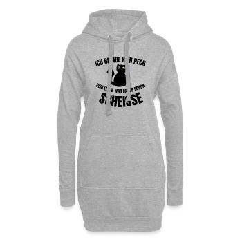 schwarze katze pech unglück - Hoodie-Kleid - Grau meliert - Vorne