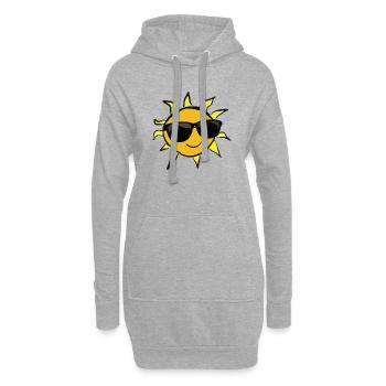 Soleil avec lunettes de soleil Idée cadeau - Sweat-shirt à capuche long Femme - gris chiné - Devant