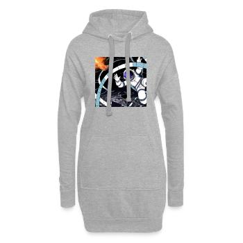 Un astronaute tombe dans un trou noir - Sweat-shirt à capuche long Femme - gris chiné - Devant