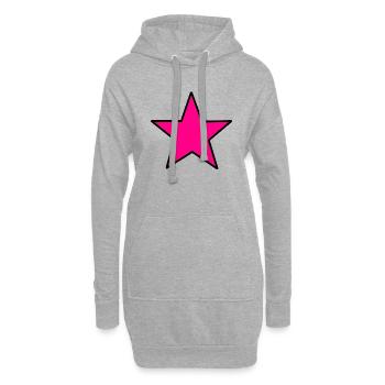 Pink Star - Hoodie-Kleid - Grau meliert - Vorne