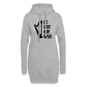 Harfenspieler Harfe Musik Harfenlehrer Instrument - Hoodie-Kleid - Grau meliert - Vorne
