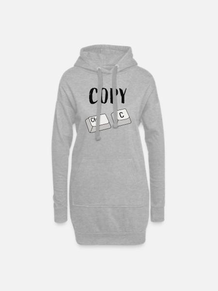 Strg C Kopieren - Hoodie-Kleid - Grau meliert
