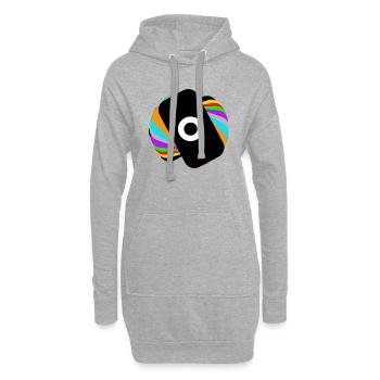 Regenbogen-Kreisel - Hoodie-Kleid - Grau meliert - Vorne