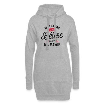 je peux pas j ai bêtise avec ma mamie - Sweat-shirt à capuche long Femme - gris chiné - Devant