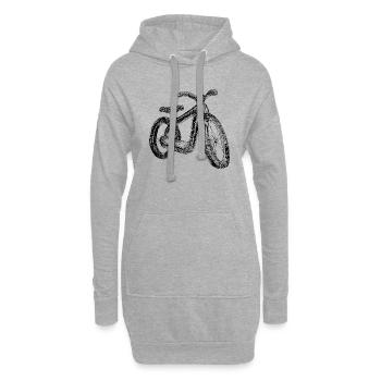 Fahrrad Gekritzel Fahrräder Radfahren Silhouette 6 - Hoodie-Kleid - Grau meliert - Vorne