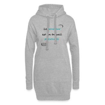 50 - Bonheur - Sweat-shirt à capuche long Femme - gris chiné - Devant