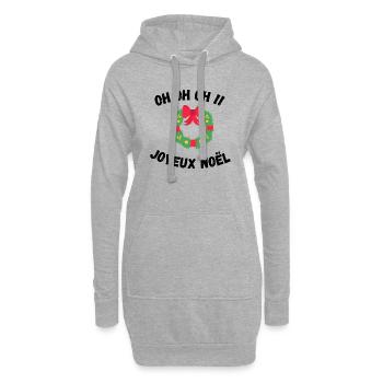 Joyeux noel - Sweat-shirt à capuche long Femme - gris chiné - Devant