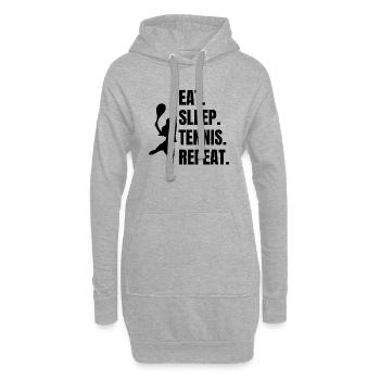 Club de tennis Joueurs de tennis Raquettes de tennis - Sweat-shirt à capuche long Femme - gris chiné - Devant