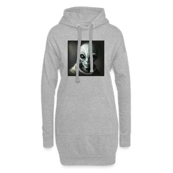 Alien - Hoodie Dress - heather grey - Front