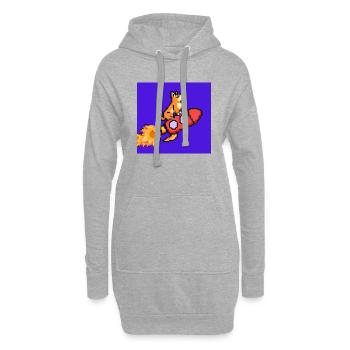 Pixel Dog sur Rocket Pixel Art - Sweat-shirt à capuche long Femme - gris chiné - Devant
