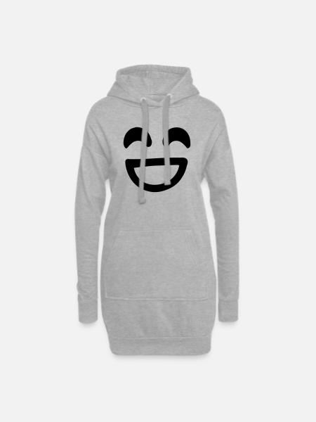 Smile Face Vector - Hoodie Dress - heather grey