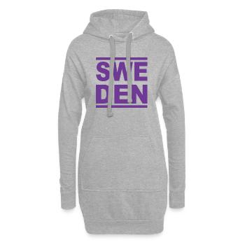Suède Violet - Sweat-shirt à capuche long Femme - gris chiné - Devant