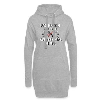 Pas besoin de cheveux avec ce corps de rêve - Sweat-shirt à capuche long Femme - gris chiné - Devant