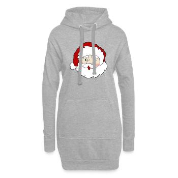 Père Noël - Sweat-shirt à capuche long Femme - gris chiné - Devant