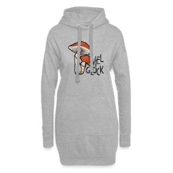 Fliegenpilze Illustration Viel Glück - Hoodie-Kleid - Grau meliert - Vorne