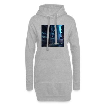 Stadt der Zukunft - Hoodie-Kleid - Grau meliert - Vorne
