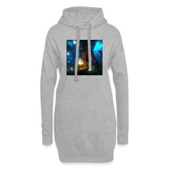 Magischer Wald - Hoodie-Kleid - Grau meliert - Vorne