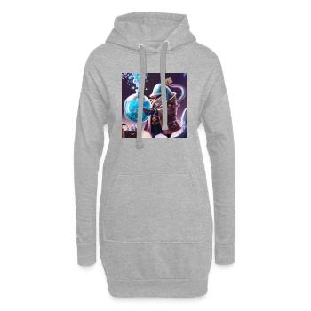 Un scientifique fou des dauphins expérimente - Sweat-shirt à capuche long Femme - gris chiné - Devant