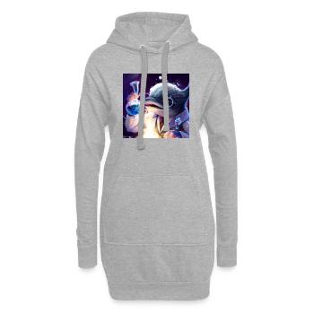 Mad dolphin scientist experimenting - Hoodie Dress - heather grey - Front