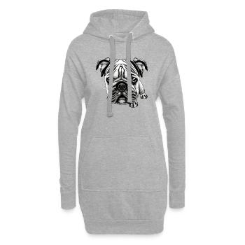 Bulldogge französische englisch Hündchen Hund 10 - Hoodie-Kleid - Grau meliert - Vorne
