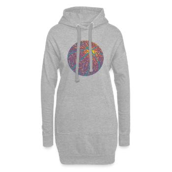 Niedlicher Polka Dot Basketballspieler - Hoodie-Kleid - Grau meliert - Vorne