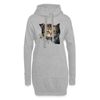 Space cat - Hoodie-Kleid - Grau meliert - Vorne
