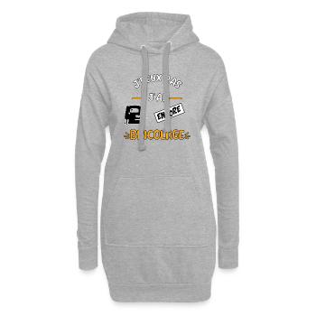 J’peux pas j’ai encore bricolage - Sweat-shirt à capuche long Femme - gris chiné - Devant