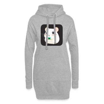 Mignon Dessin Animé Hamster Love Pet 14 - Sweat-shirt à capuche long Femme - gris chiné - Devant
