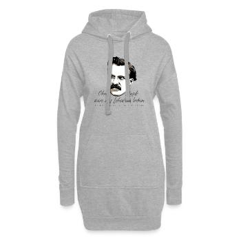 Nietzsche Zitat zur Musik - Hoodie-Kleid - Grau meliert - Vorne