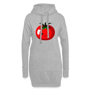 Tomaten Comic Tomate süß Cartoon 4 - Hoodie-Kleid - Grau meliert - Vorne