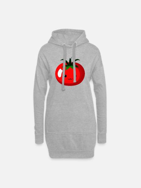 Tomaten Comic Tomate süß Cartoon 4 - Hoodie-Kleid - Grau meliert