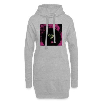 Love & Pain in Space / Liebe & Schmerz im Weltall - Hoodie-Kleid - Grau meliert - Vorne