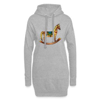 Pferd - Hoodie-Kleid - Grau meliert - Vorne