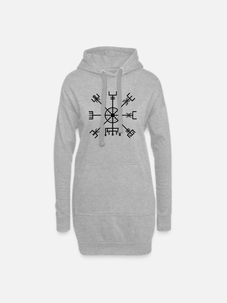 Vegvisir - Hoodie-Kleid - Grau meliert