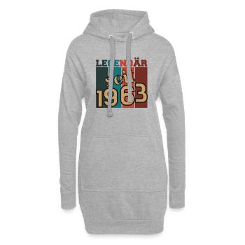 60. Geburtstag Mann Frau 60 Jahre 1963 Deko Lustig - Hoodie-Kleid - Grau meliert - Vorne