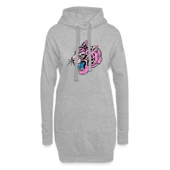 Tiger Tattoo Tattoo Brüllen Wild - Hoodie-Kleid - Grau meliert - Vorne